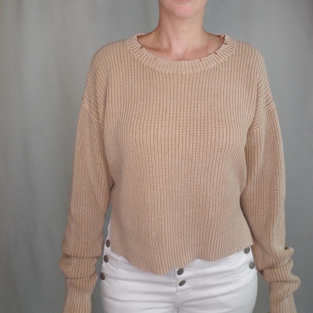 Mocha distressed sweater - Picture 2 of 5